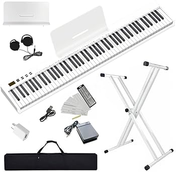 電子ピアノ　ニコマク NikoMaku 88鍵盤 SWAN-X 白 Amazon.com: NikoMaku Semi-weighted 88 Keys Piano Keyboard Compact
